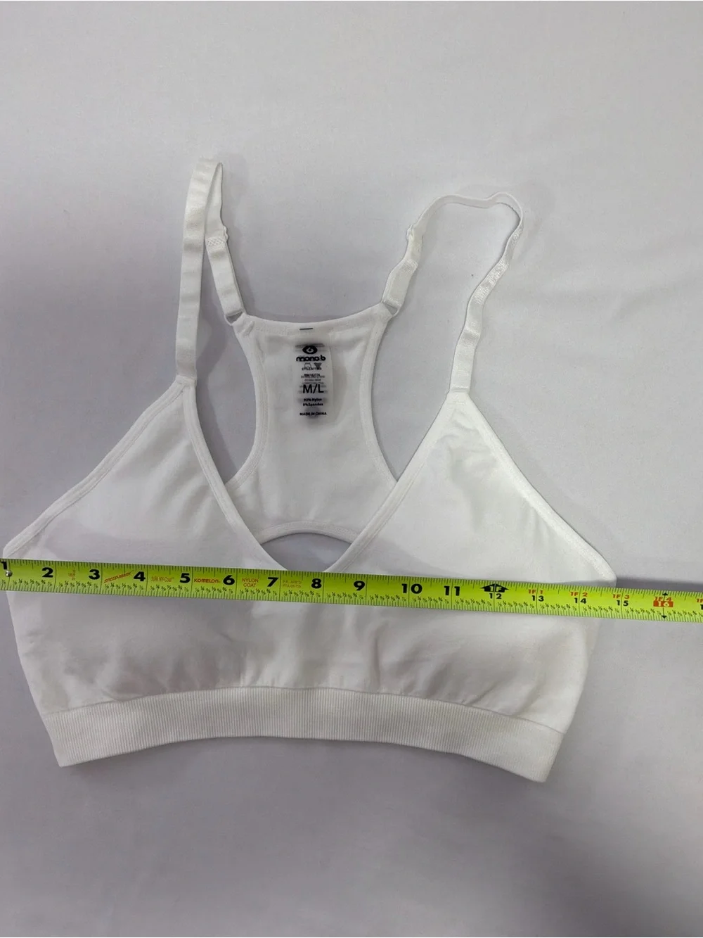 Mono B White Racerback Seamless Bralette